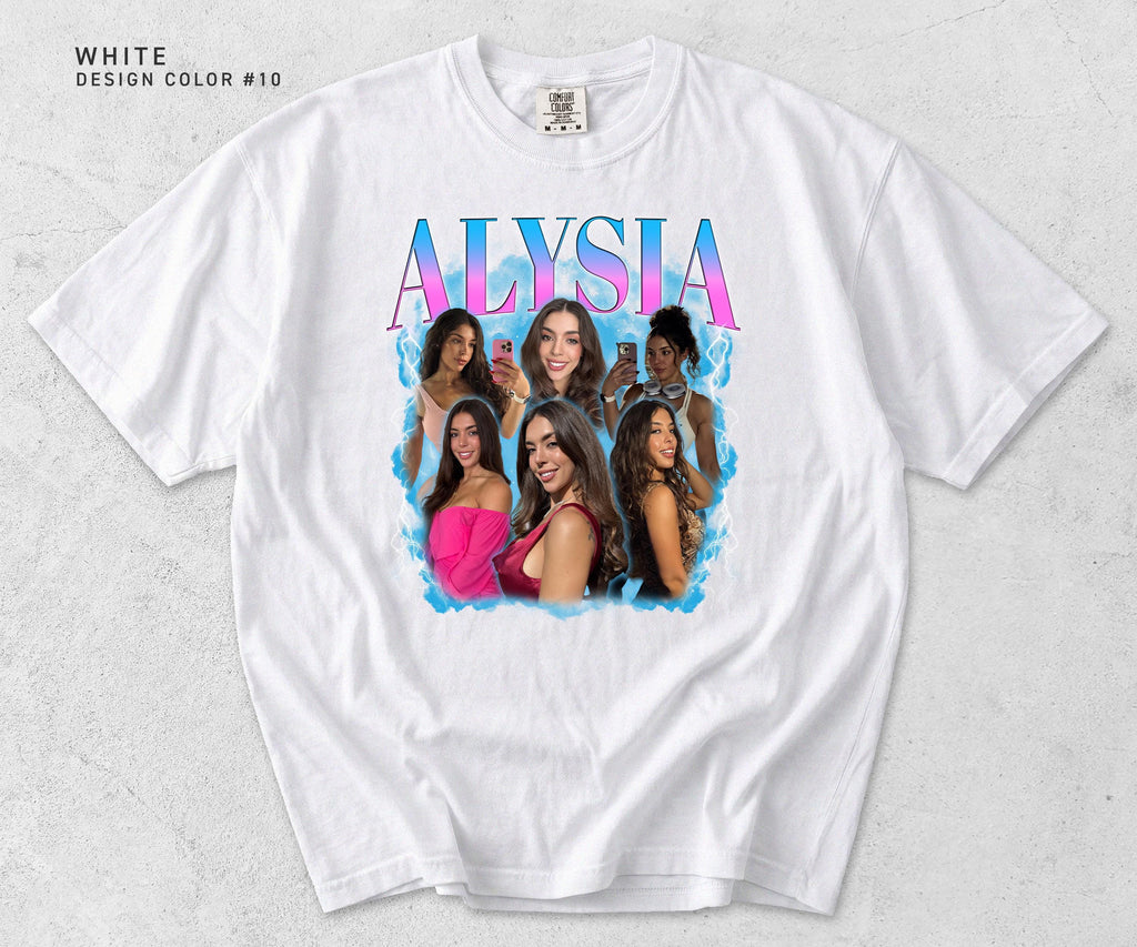 Personalized Photo Collage Comfort Colors T-Shirt — example 4