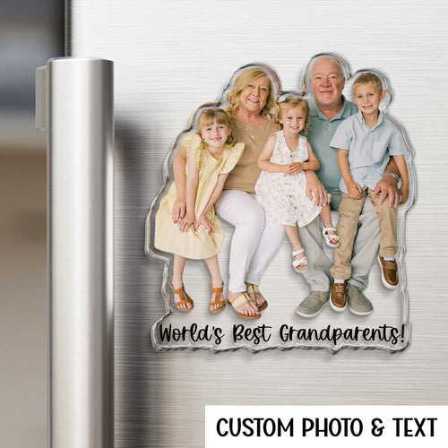 Custom Grandparents Photo Cutout Fridge Magnet – product view 1