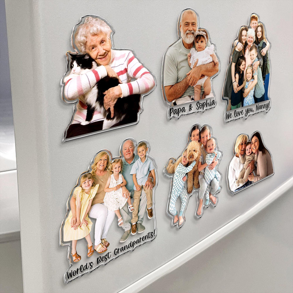 Custom Grandparents Photo Cutout Fridge Magnet – product view 3