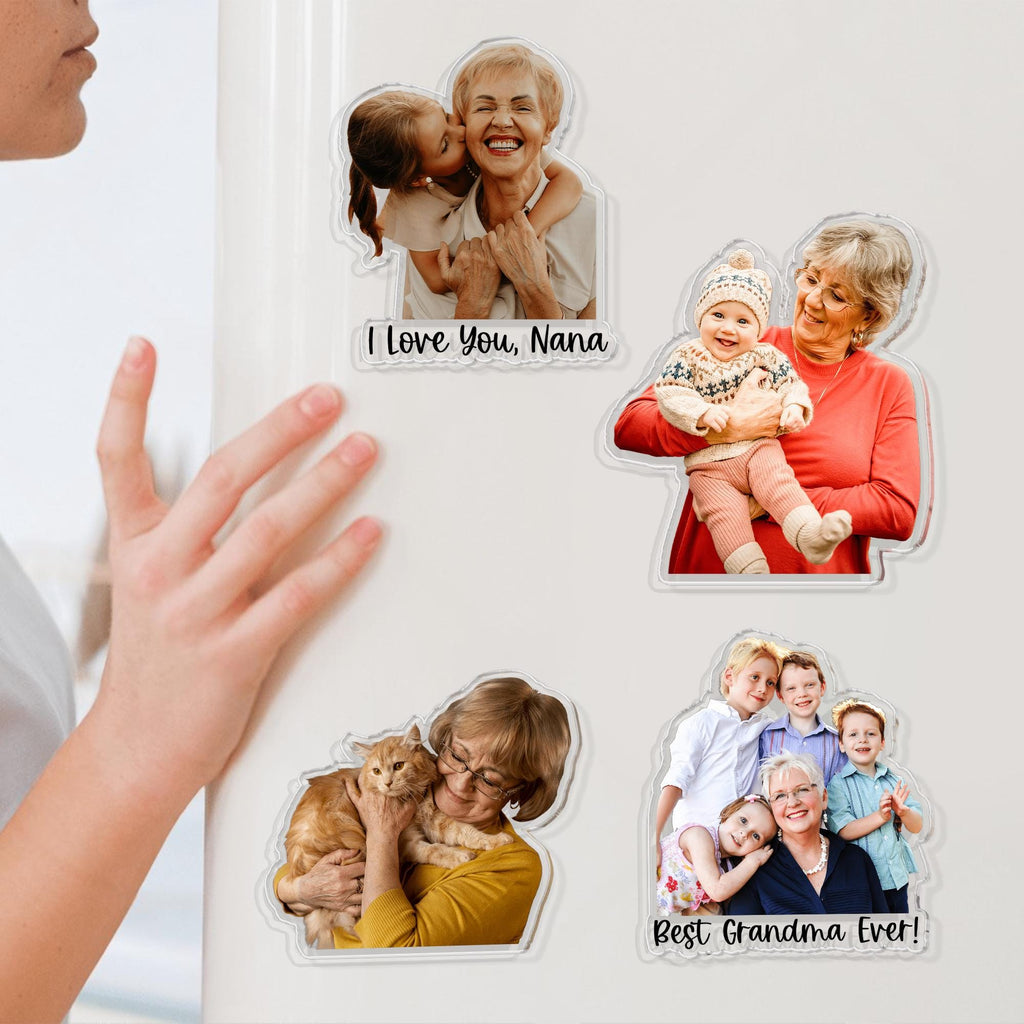 Custom Grandparents Photo Cutout Fridge Magnet – product view 4