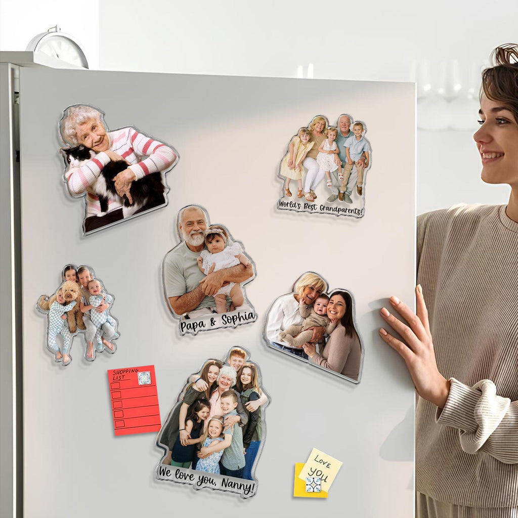 Custom Grandparents Photo Cutout Fridge Magnet – product view 7
