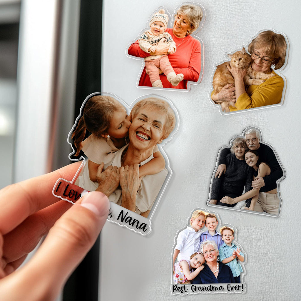 Custom Grandparents Photo Cutout Fridge Magnet – product view 8