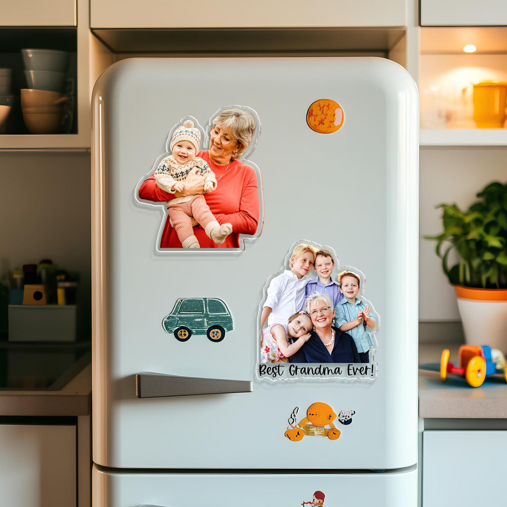 Custom Grandparents Photo Cutout Fridge Magnet – product view 9
