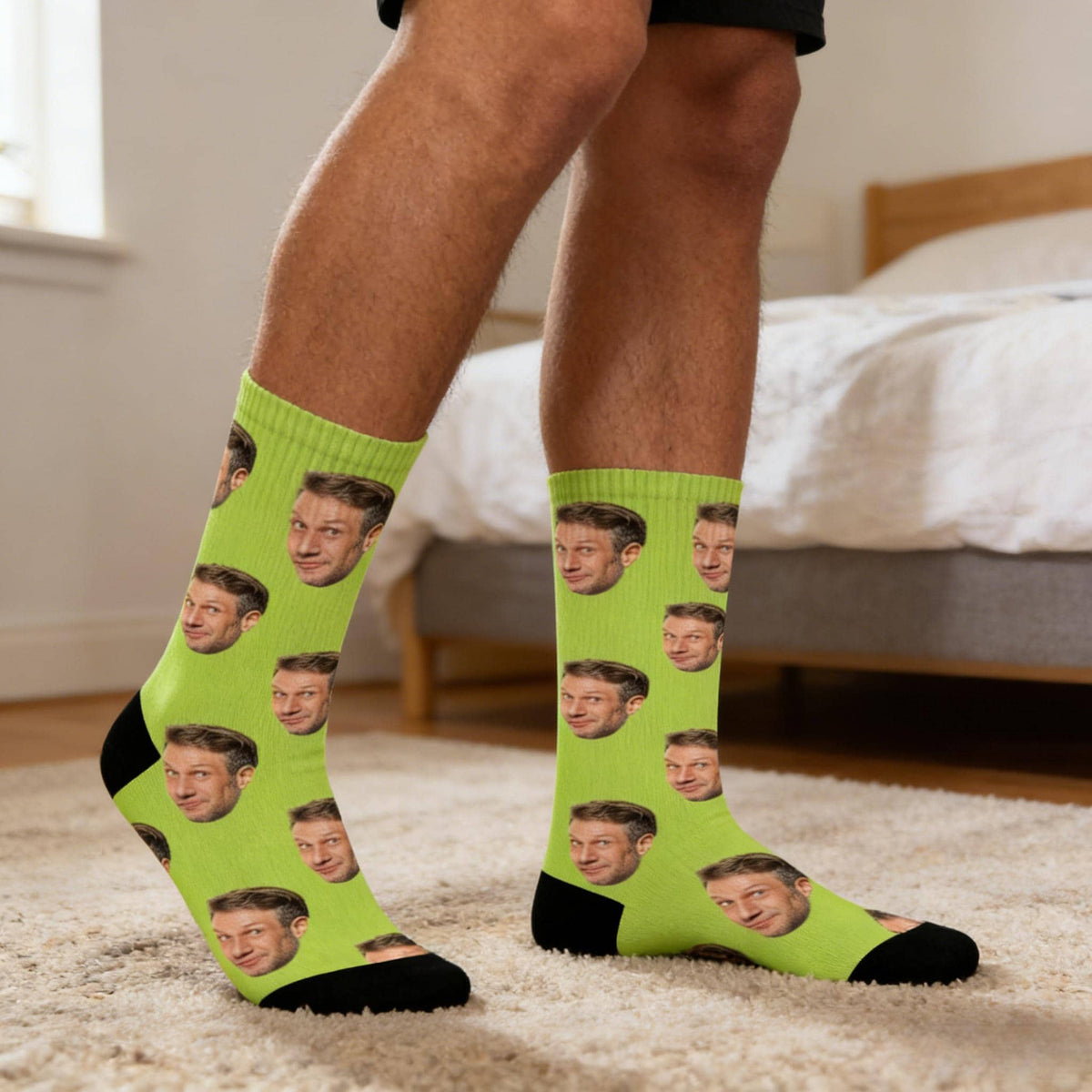 Custom Face and Pet Photo Crew Socks – product view 3