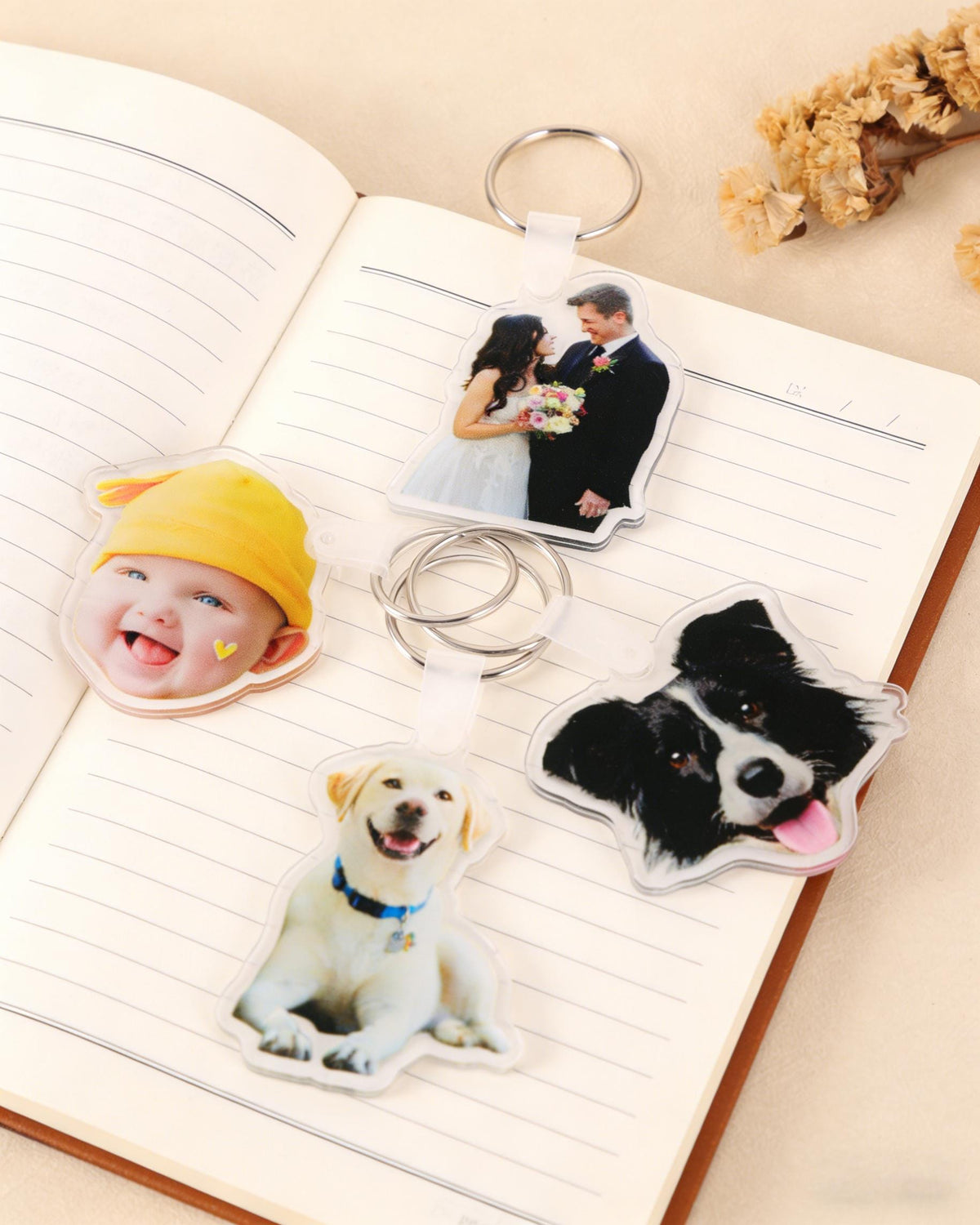 Custom Photo Cutout Acrylic Keychain – personalization example or guide