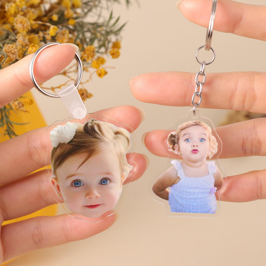 Custom Photo Cutout Acrylic Keychain – personalization example or guide