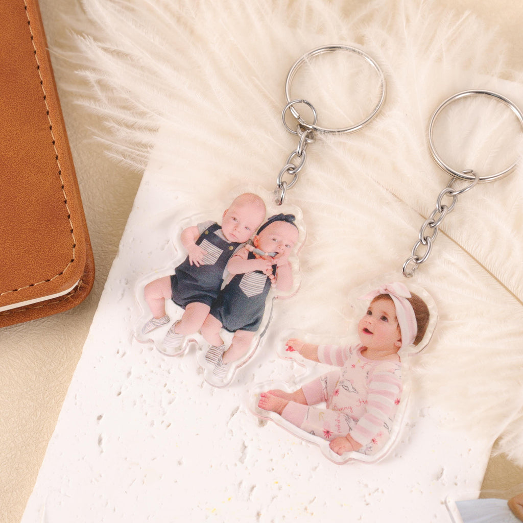 Custom Photo Cutout Acrylic Keychain – personalization example or guide