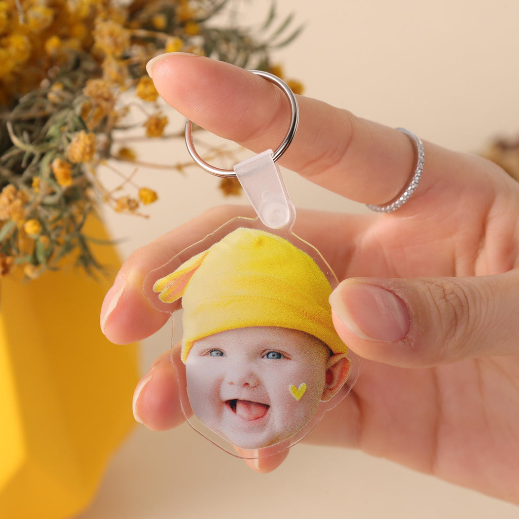 Custom Photo Cutout Acrylic Keychain – personalization example or guide