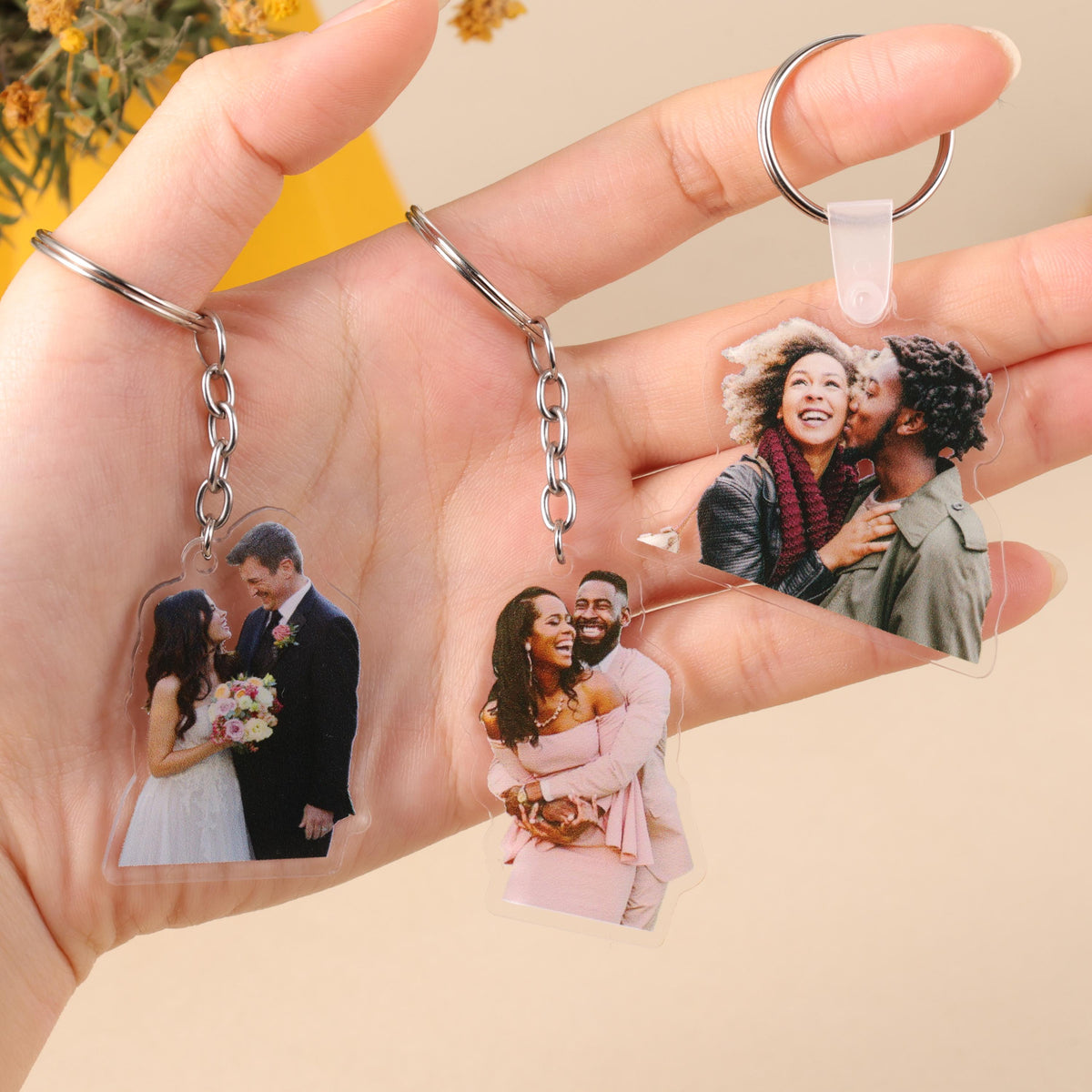 Custom Photo Cutout Acrylic Keychain – personalization example or guide