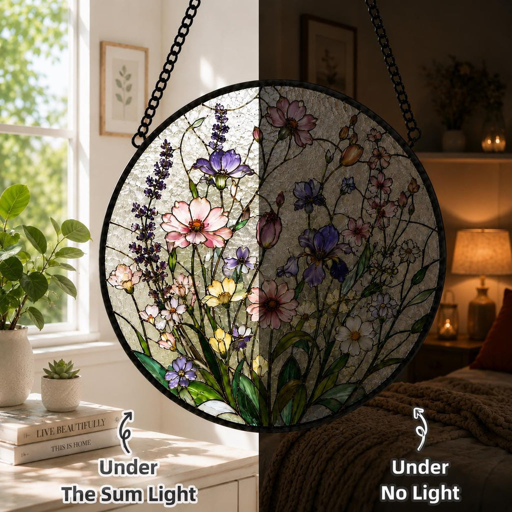 Wildflower Meadow Printed Glass Suncatcher – product view 12