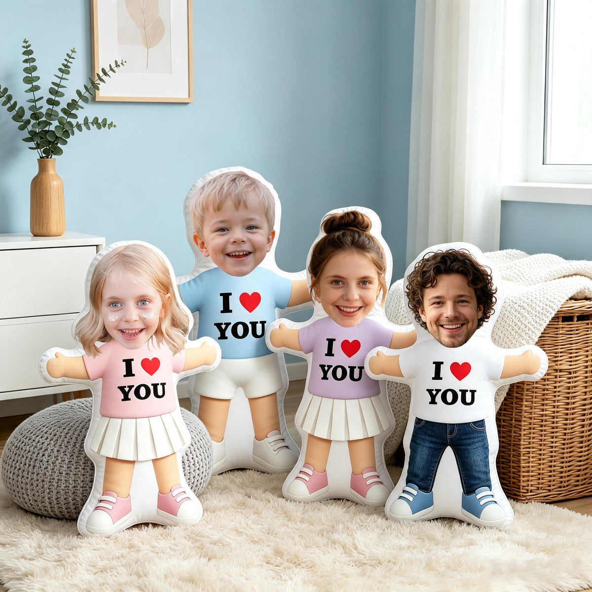 Custom Face I Love You Shaped Pillow – personalization example or guide