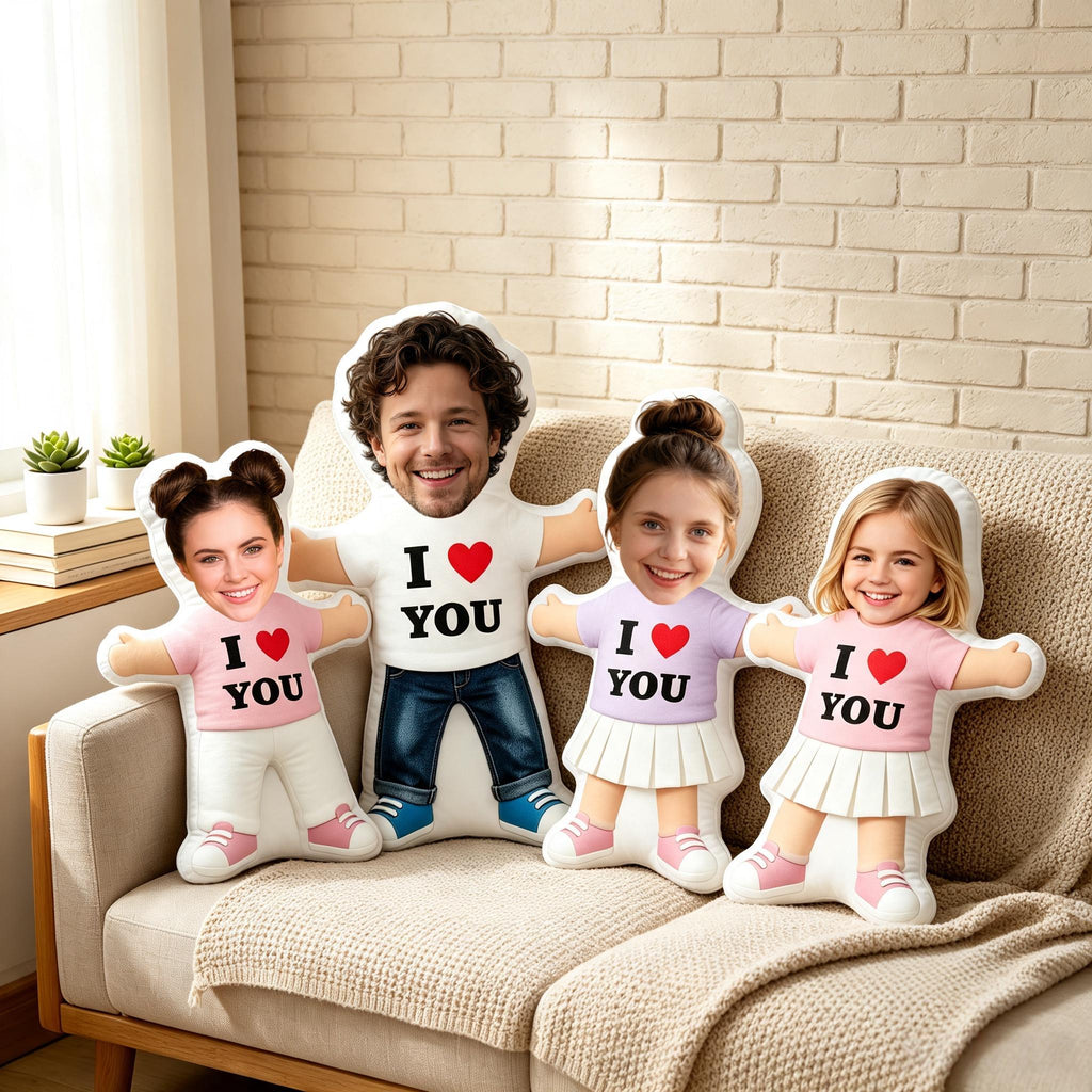 Custom Face I Love You Shaped Pillow – personalization example or guide