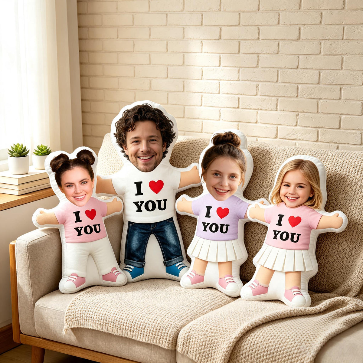 Custom Face I Love You Shaped Pillow – personalization example or guide