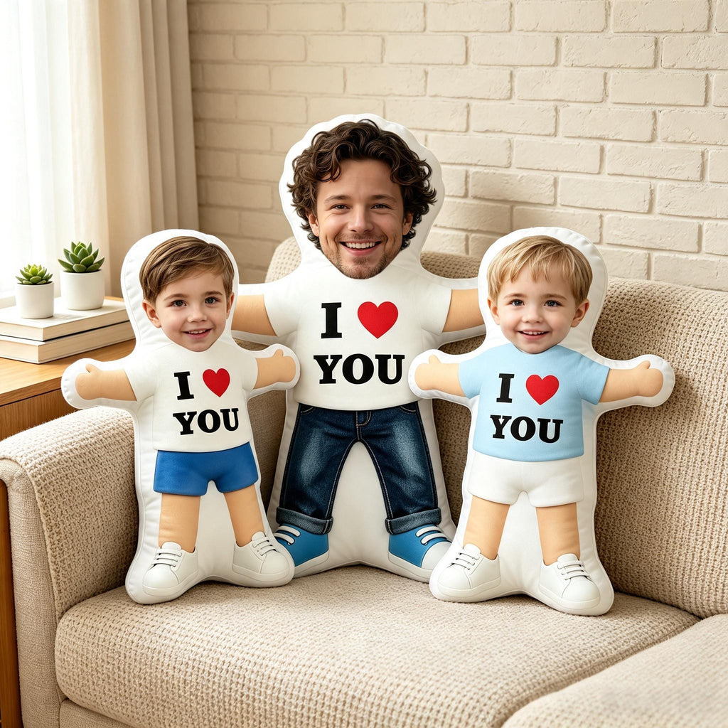 Custom Face I Love You Shaped Pillow – personalization example or guide