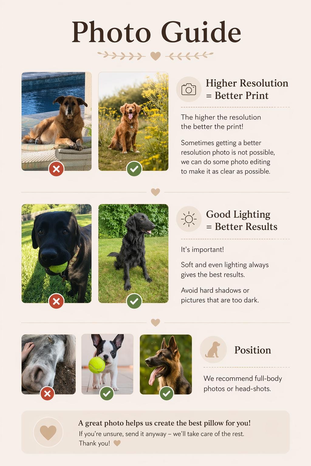 Custom Pet Photo Shaped Pillow – personalization example or guide