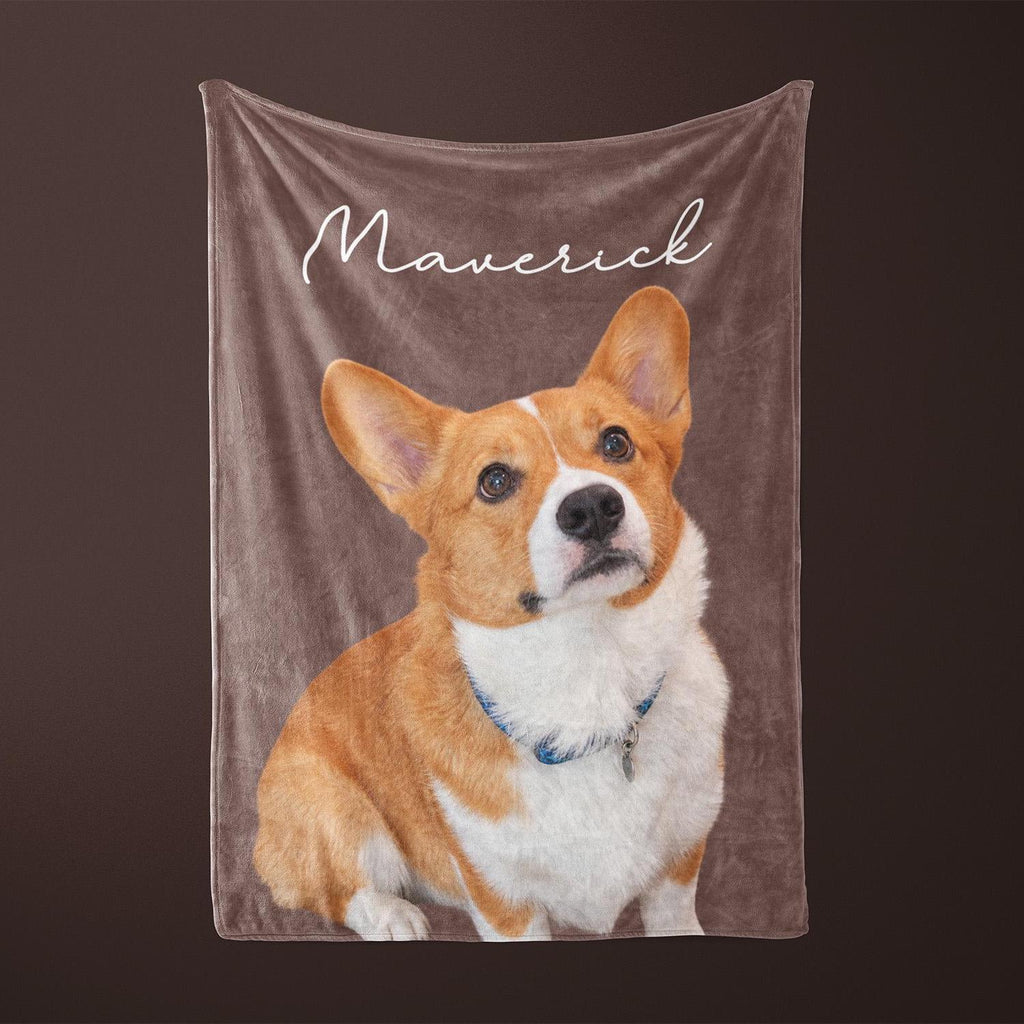 Personalized Pet Photo and Name Fleece Blanket – personalization example or guide