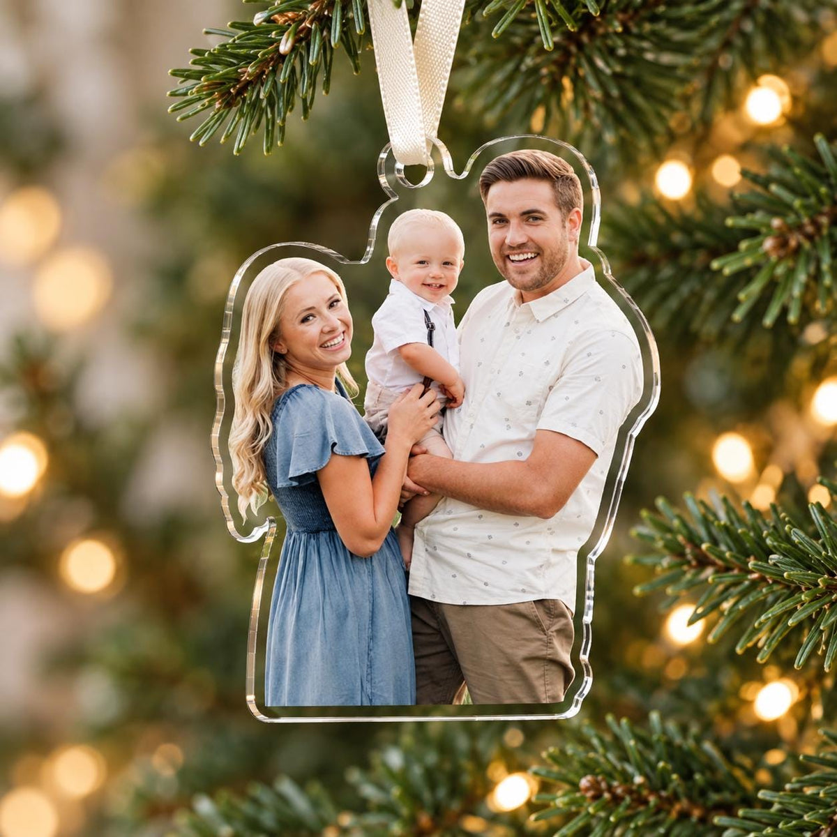 Personalized Acrylic Cutout Photo Ornament