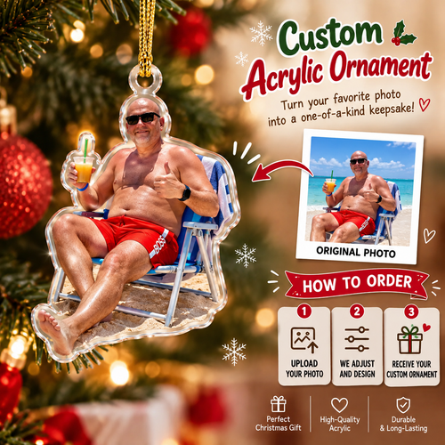 Custom photo acrylic Christmas ornament example 1