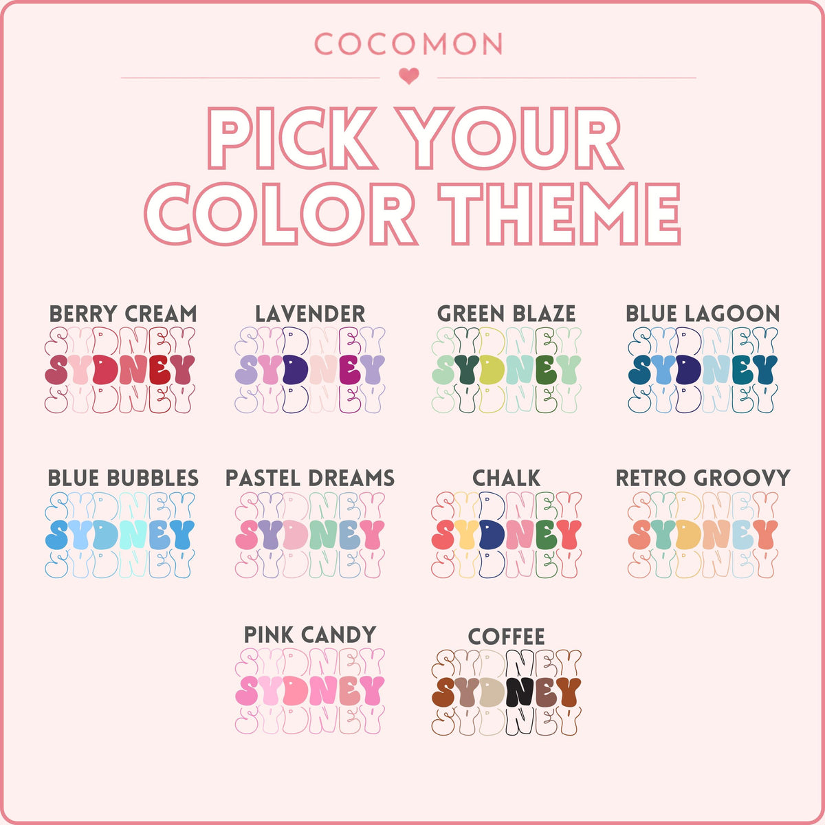 Personalized Retro Bubble Name Cotton Tote Bag – product example 2