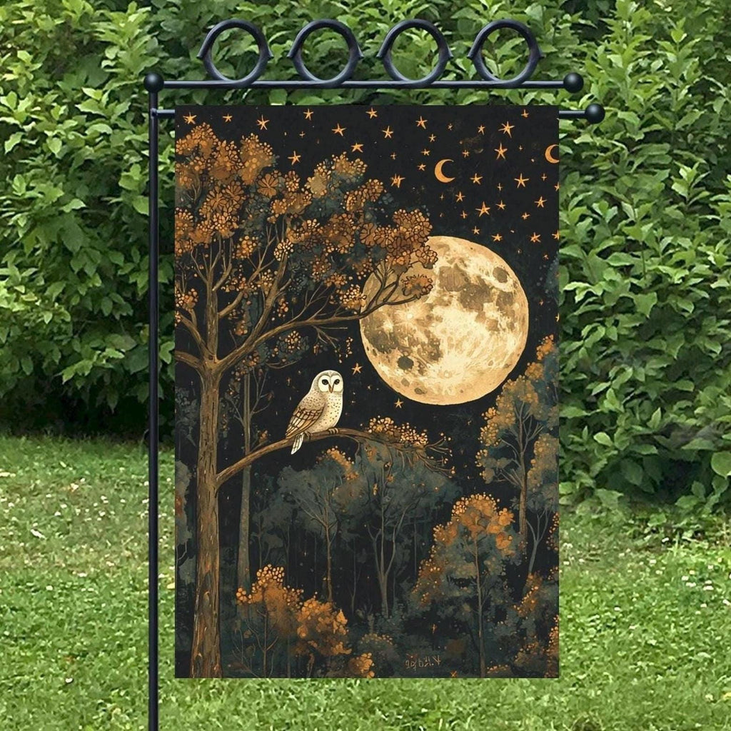 Moonlit Owl Double-Sided Garden Flag – product example 1