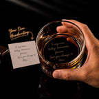 Custom Message Bottom Engraved Whiskey Glass – product example 2