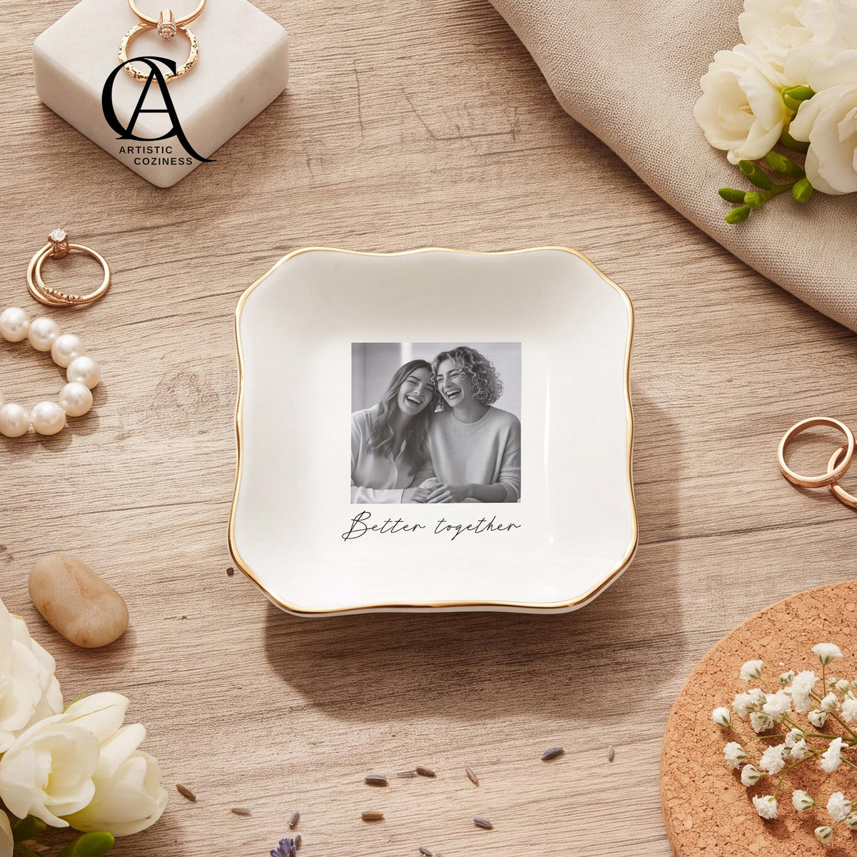 Personalized Photo Ceramic Jewelry Dish – product example 1