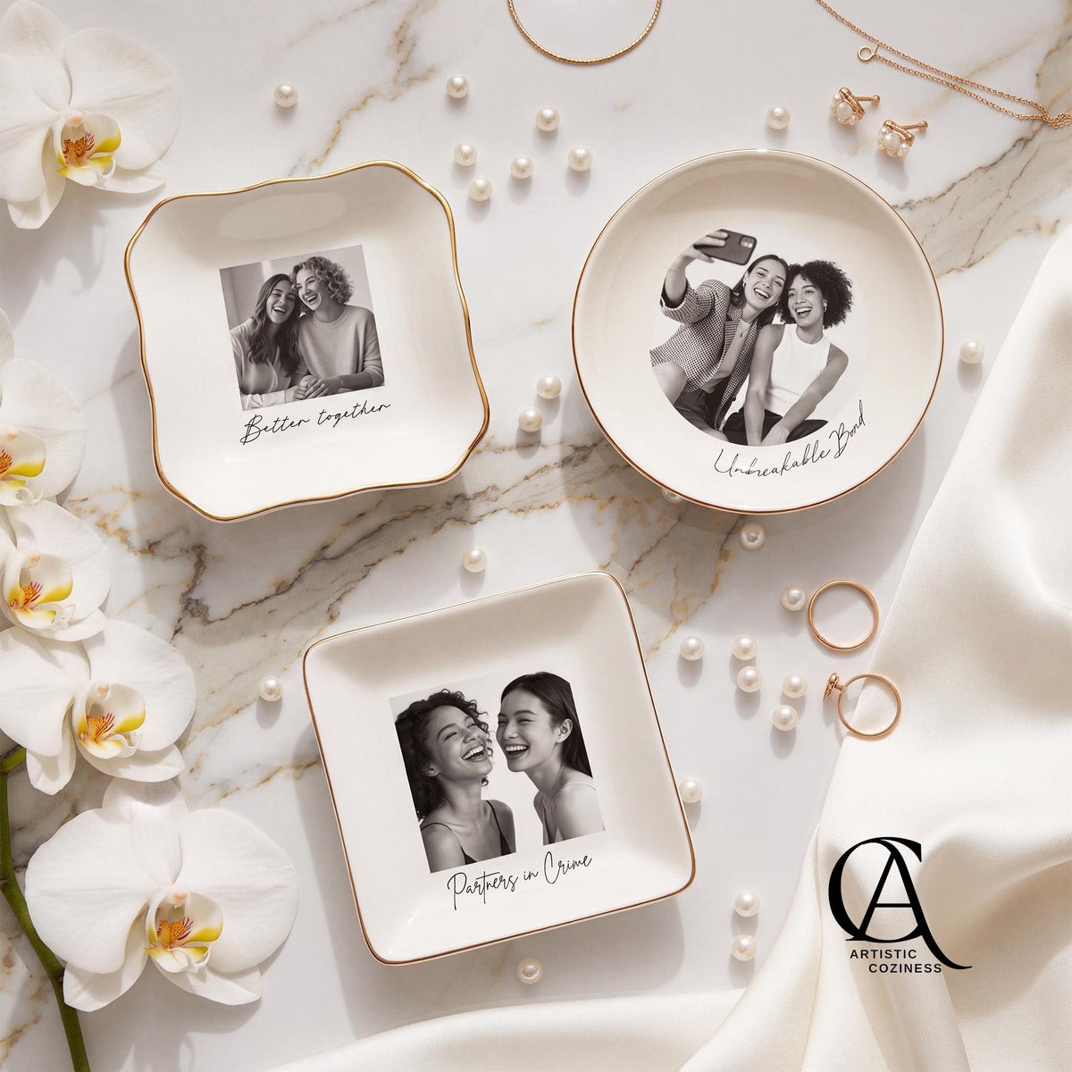 Personalized Photo Ceramic Jewelry Dish – product example 2