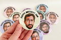 Custom Face Happy Birthday Funny Button Pin — view 1
