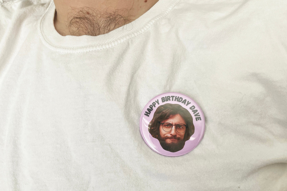 Custom Face Happy Birthday Funny Button Pin — view 6