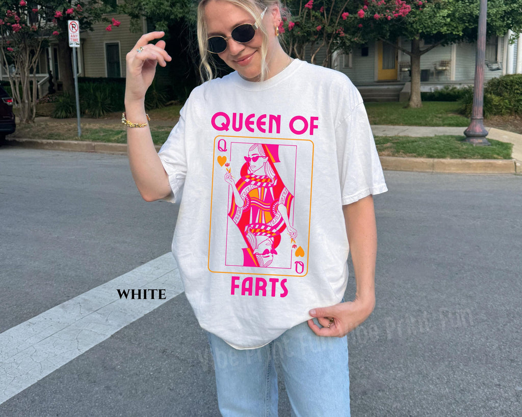 Queen of Farts Funny Comfort Colors T-Shirt — view 1
