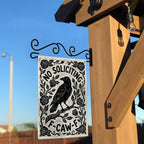 F-Caw-F Crow No Soliciting Funny Garden Flag — view 3