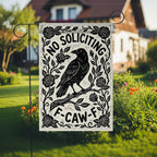 F-Caw-F Crow No Soliciting Funny Garden Flag — view 4