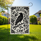 F-Caw-F Crow No Soliciting Funny Garden Flag — view 5