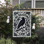 F-Caw-F Crow No Soliciting Funny Garden Flag — view 8