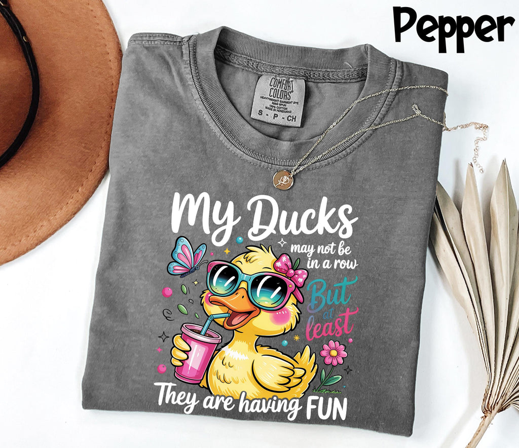 My Ducks May Not Be in a Row Funny Comfort Colors T-Shirt — view 2