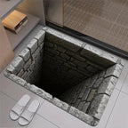 Stone Well 3D Optical Illusion Printed Floor Rug — view 1