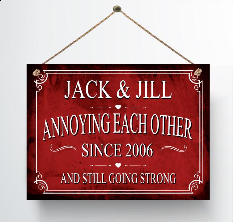 Personalized Annoying Each Other Since Anniversary Metal Sign — view 1