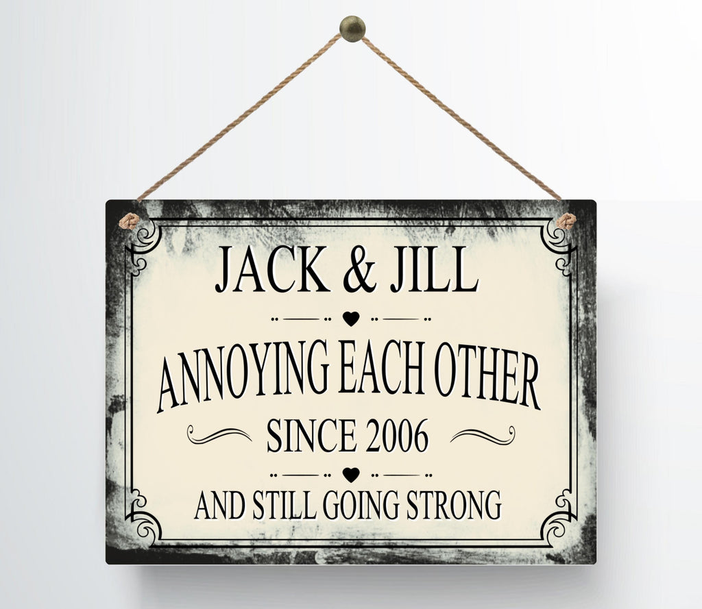 Personalized Annoying Each Other Since Anniversary Metal Sign — view 11