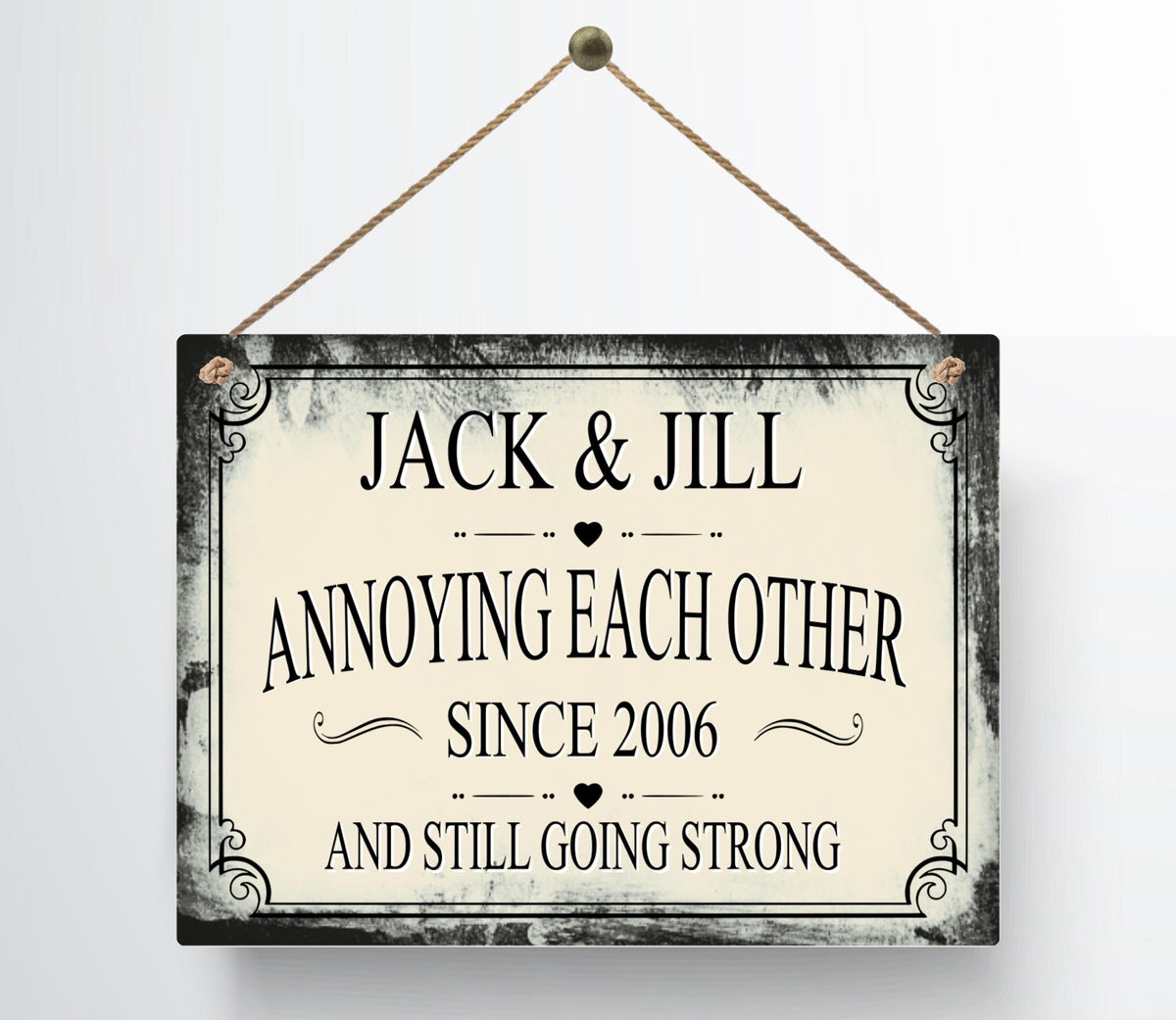 Personalized Annoying Each Other Since Anniversary Metal Sign — view 11