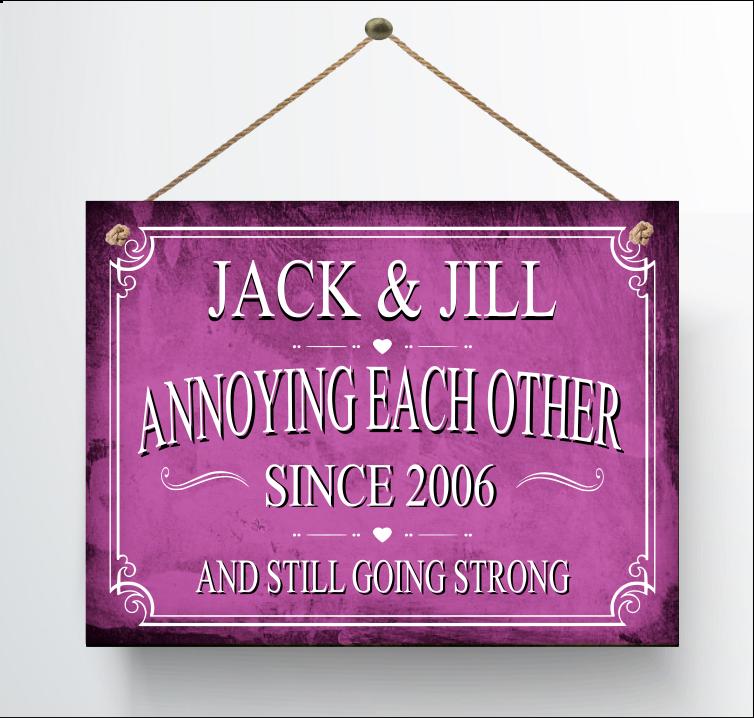 Personalized Annoying Each Other Since Anniversary Metal Sign — view 13