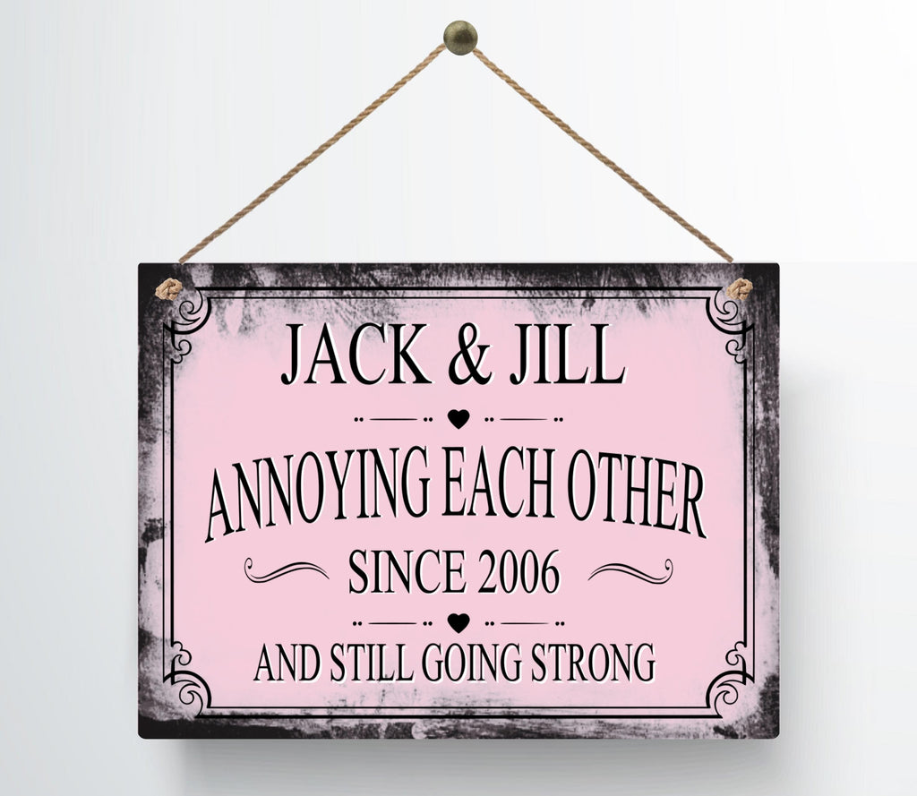 Personalized Annoying Each Other Since Anniversary Metal Sign — view 14