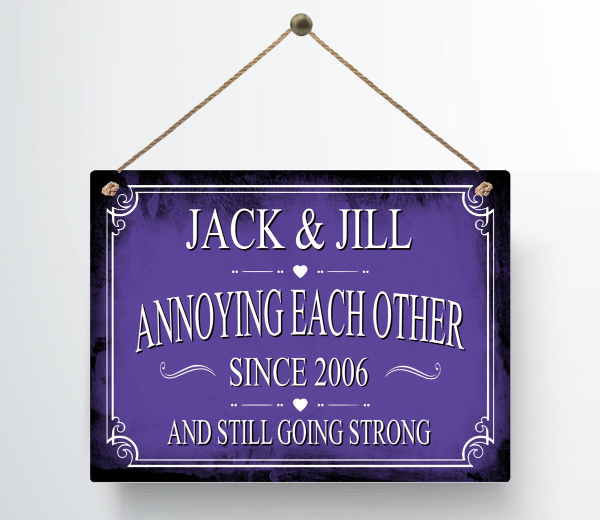 Personalized Annoying Each Other Since Anniversary Metal Sign — view 15