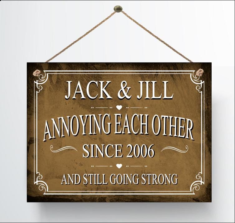 Personalized Annoying Each Other Since Anniversary Metal Sign — view 16