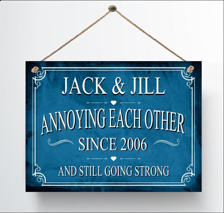 Personalized Annoying Each Other Since Anniversary Metal Sign — view 3