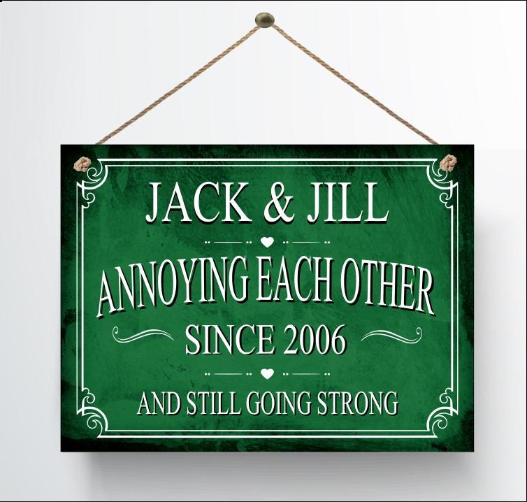 Personalized Annoying Each Other Since Anniversary Metal Sign — view 4