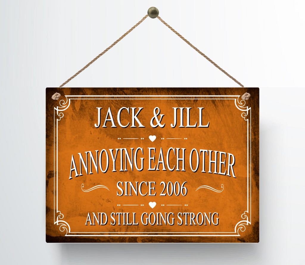Personalized Annoying Each Other Since Anniversary Metal Sign — view 5