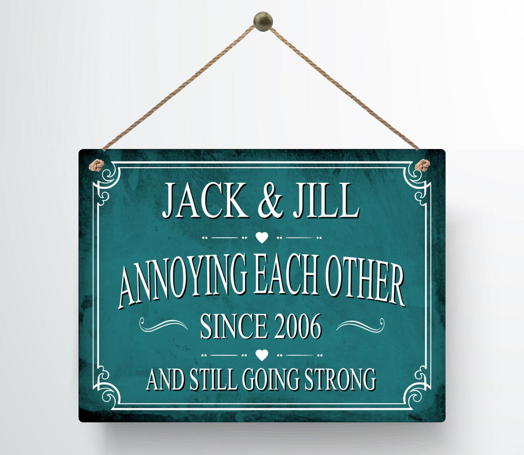 Personalized Annoying Each Other Since Anniversary Metal Sign — view 6