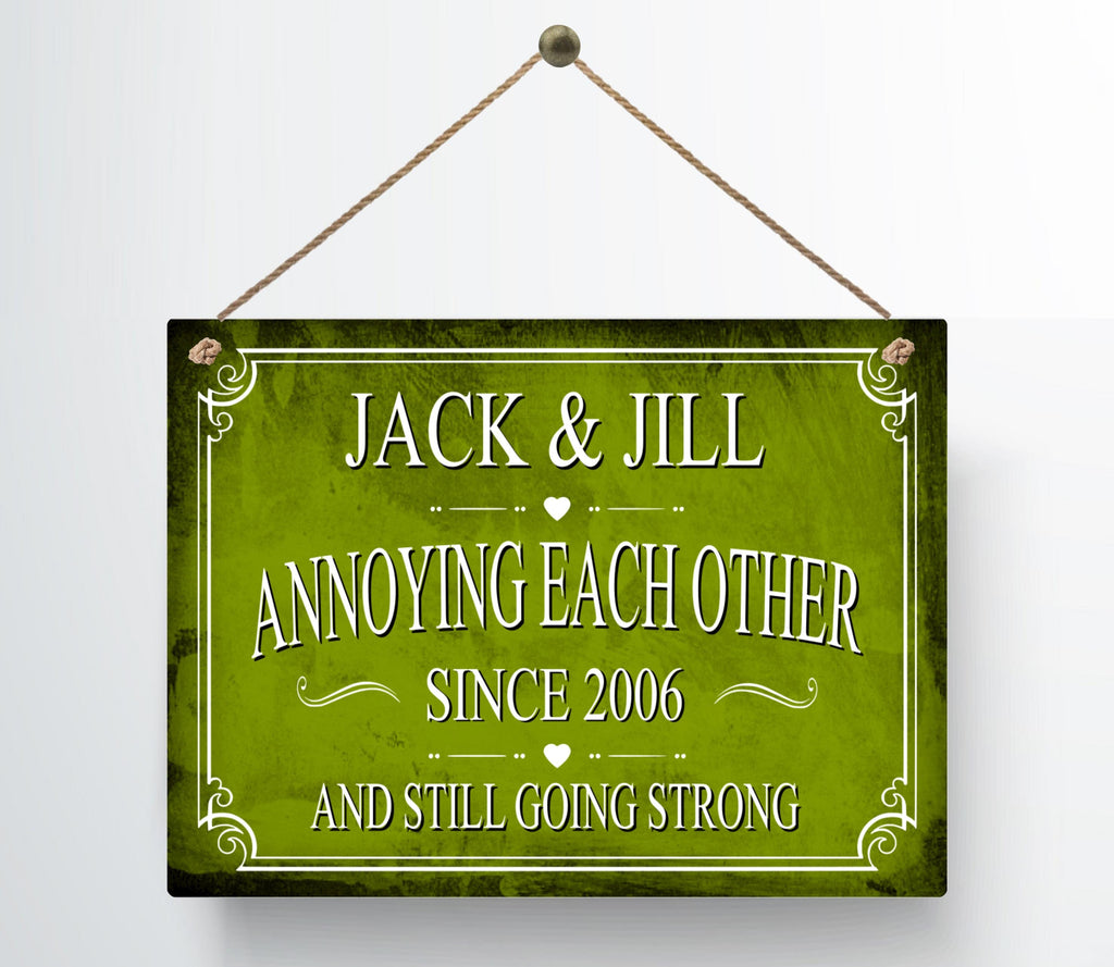 Personalized Annoying Each Other Since Anniversary Metal Sign — view 8
