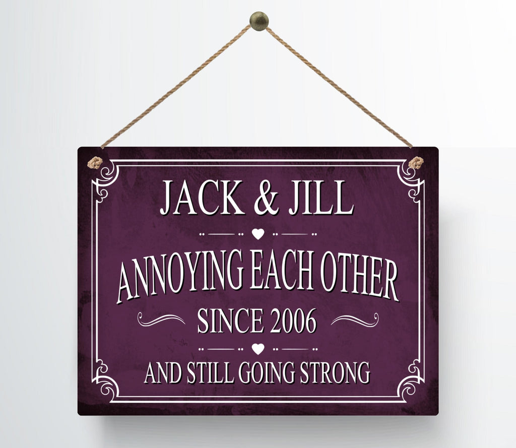 Personalized Annoying Each Other Since Anniversary Metal Sign — view 9