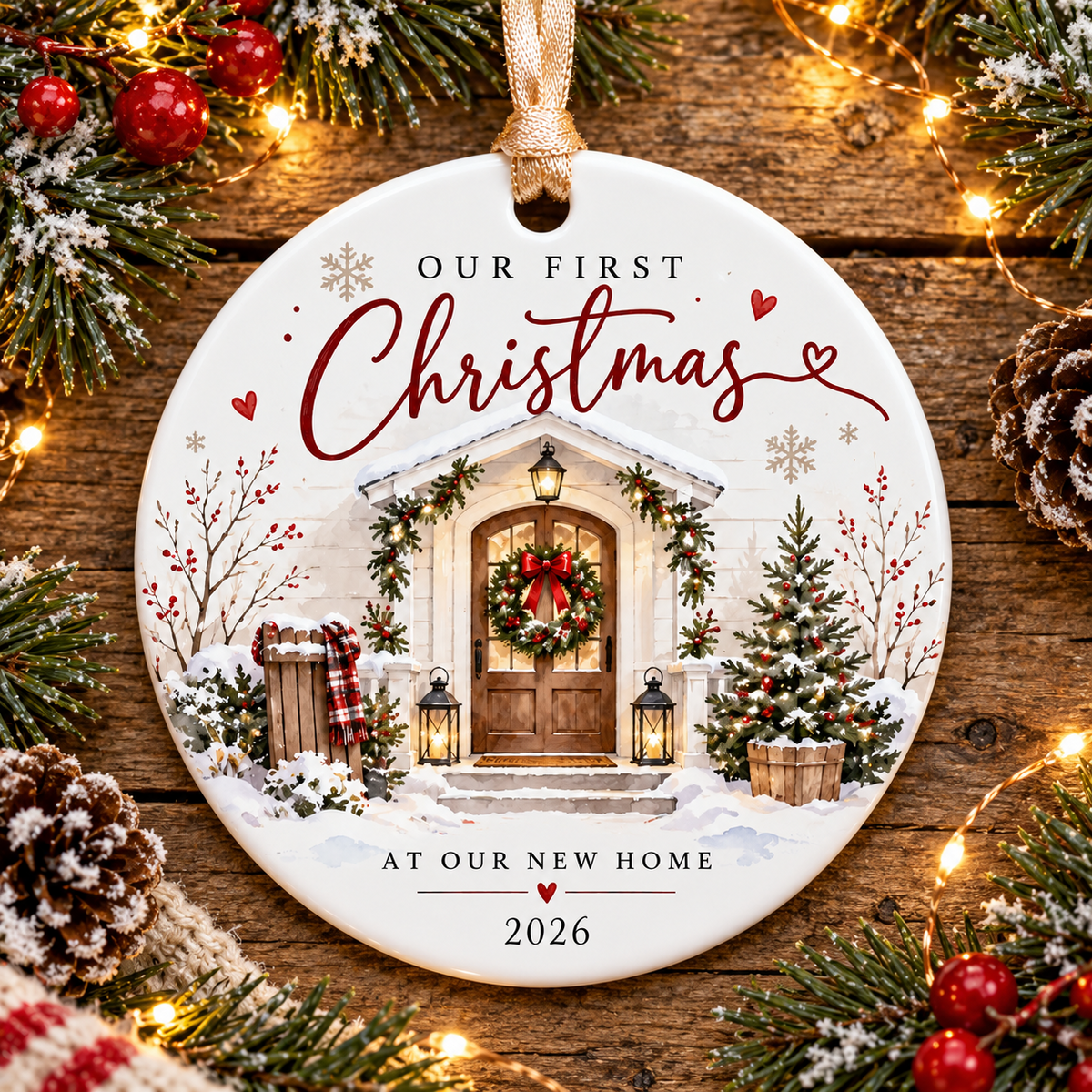Our First Christmas at Our New Home 2026 ornament - festive lifestyle photo 2